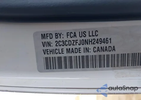 2022 Dodge Challenger R/T Scat Pack z USA, uszkodzony, nr VIN 2C3CDZFJ0NH249461